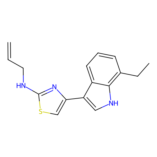 4-(7-ethyl-1H-indol-3-yl)-N-prop-2-enyl-1,3-thiazol-2-amine structure