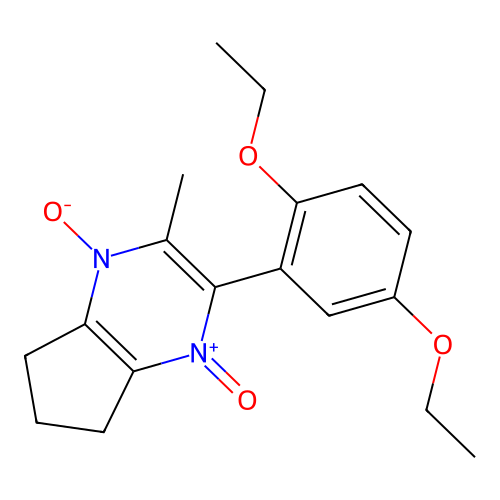 2-(2,5-diethoxyphenyl)-3-methyl-6,7-dihydro-5H-cyclopenta[b]pyrazine 1,4-dioxide structure