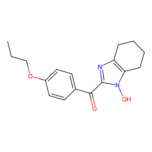 (1-hydroxy-4,5,6,7-tetrahydro-1H-benzimidazol-2-yl)(4-propoxyphenyl)methanone structure