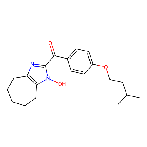 2-[4-(3-METHYLBUTOXY)BENZOYL]-1H,4H,5H,6H,7H,8H-CYCLOHEPTA[D]IMIDAZOL-1-OL structure