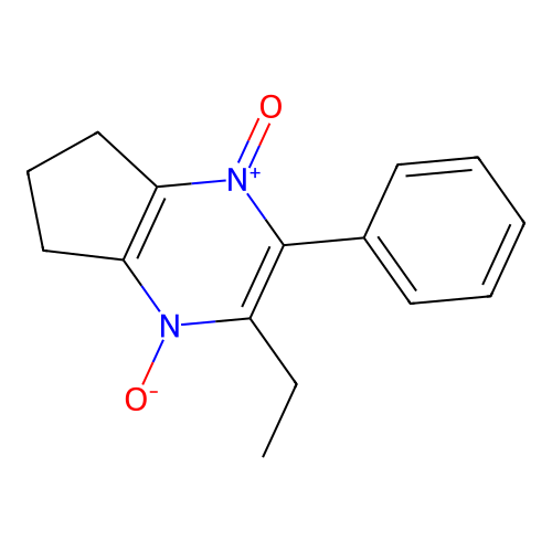 2-ethyl-3-phenyl-6,7-dihydro-5H-cyclopenta[b]pyrazine 1,4-dioxide structure