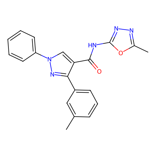 N-(5-methyl-1,3,4-oxadiazol-2-yl)-3-(3-methylphenyl)-1-phenyl-1H-pyrazole-4-carboxamide structure
