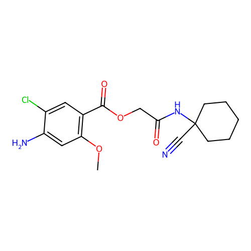 [2-[(1-Cyanocyclohexyl)amino]-2-oxoethyl] 4-amino-5-chloro-2-methoxybenzoate structure
