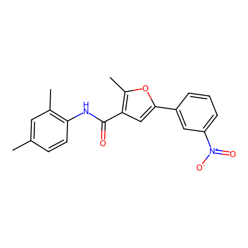 N-(2,4-dimethylphenyl)-2-methyl-5-(3-nitrophenyl)furan-3-carboxamide structure