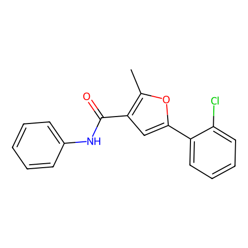 5-(2-chlorophenyl)-2-methyl-N-phenylfuran-3-carboxamide structure
