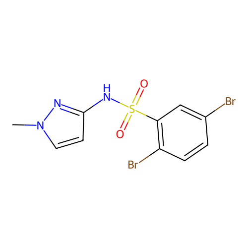 2,5-Dibromo-n-(1-methyl-1h-pyrazol-3-yl)benzenesulfonamide structure