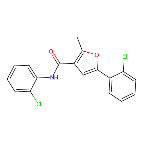 N,5-bis(2-chlorophenyl)-2-methylfuran-3-carboxamide structure