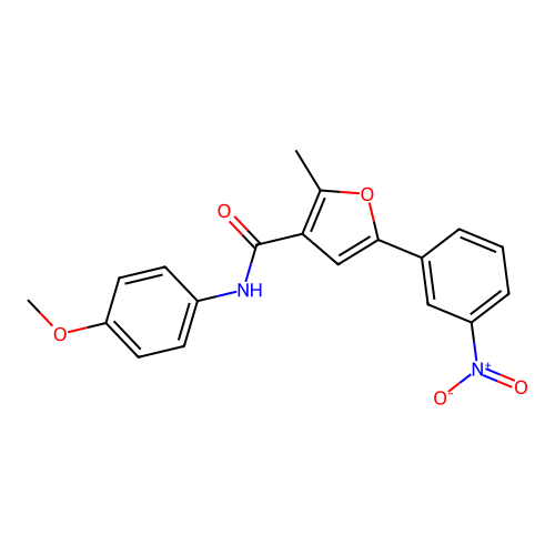 N-(4-methoxyphenyl)-2-methyl-5-(3-nitrophenyl)furan-3-carboxamide structure