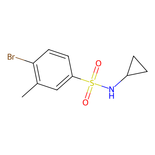 4-bromo-N-cyclopropyl-3-methylbenzenesulfonamide structure