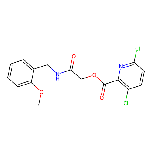 [2-[(2-Methoxyphenyl)methylamino]-2-oxoethyl] 3,6-dichloropyridine-2-carboxylate structure