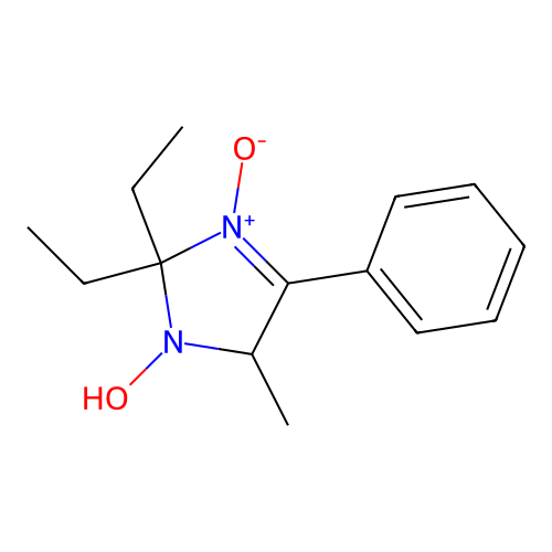 2,2-diethyl-5-methyl-4-phenyl-2,5-dihydro-1H-imidazol-1-ol 3-oxide structure