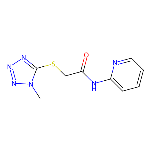 2-(1-methyltetrazol-5-yl)sulfanyl-N-pyridin-2-ylacetamide structure