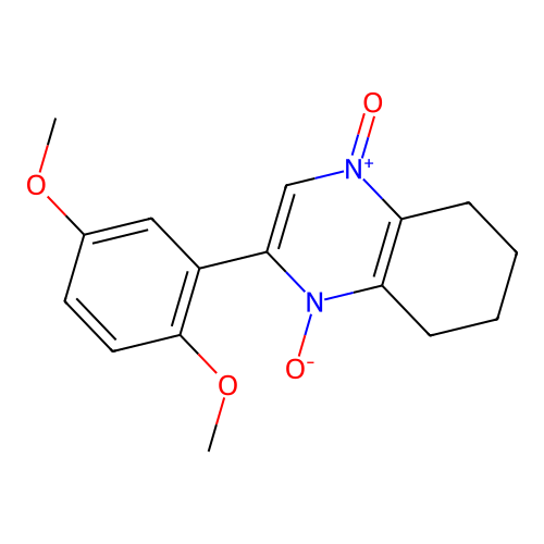 2-(2,5-Dimethoxyphenyl)-5,6,7,8-tetrahydroquinoxaline 1,4-dioxide structure