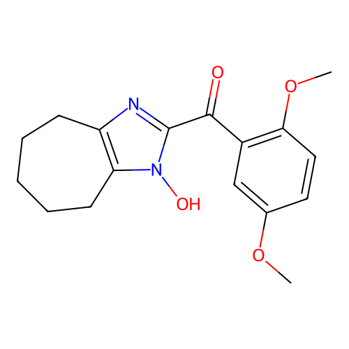 (2,5-dimethoxyphenyl)(1-hydroxy-1,4,5,6,7,8-hexahydrocyclohepta[d]imidazol-2-yl)methanone structure