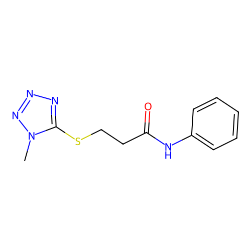 3-(1-methyltetrazol-5-yl)sulfanyl-N-phenylpropanamide structure