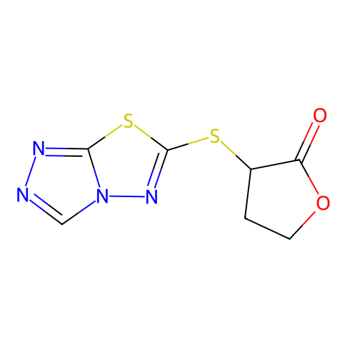 3-([1,2,4]triazolo[3,4-b][1,3,4]thiadiazol-6-ylsulfanyl)dihydrofuran-2(3H)-one structure