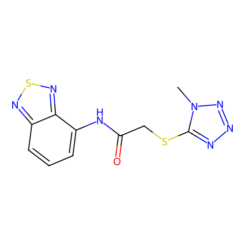 N-(2,1,3-benzothiadiazol-4-yl)-2-(1-methyltetrazol-5-yl)sulfanylacetamide structure