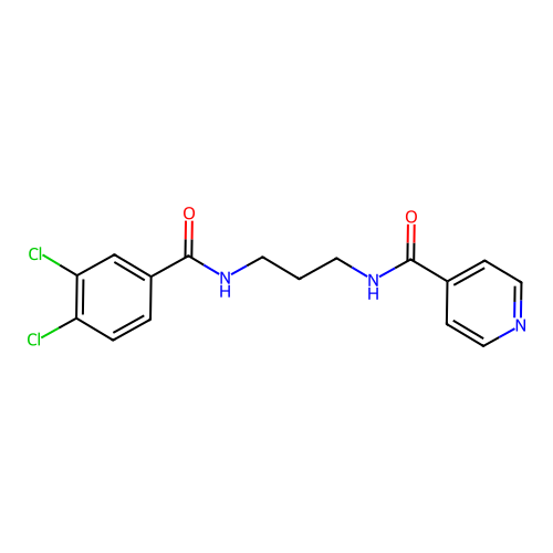 N-[3-[(3,4-dichlorobenzoyl)amino]propyl]pyridine-4-carboxamide structure