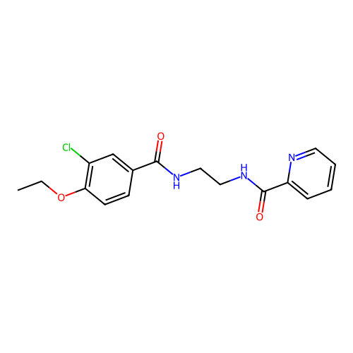 N-[2-[(3-chloro-4-ethoxybenzoyl)amino]ethyl]pyridine-2-carboxamide structure