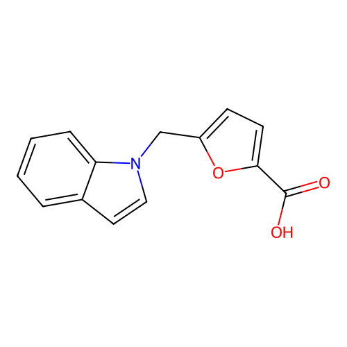 5-Indol-1-ylmethyl-furan-2-carboxylic acid structure