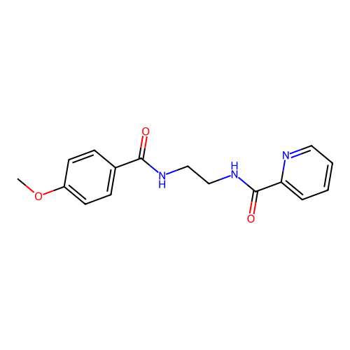 N-[2-[(4-methoxybenzoyl)amino]ethyl]pyridine-2-carboxamide structure