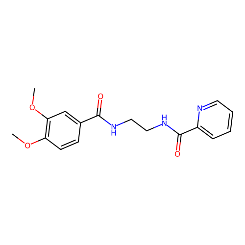 N-[2-[(3,4-dimethoxybenzoyl)amino]ethyl]pyridine-2-carboxamide structure