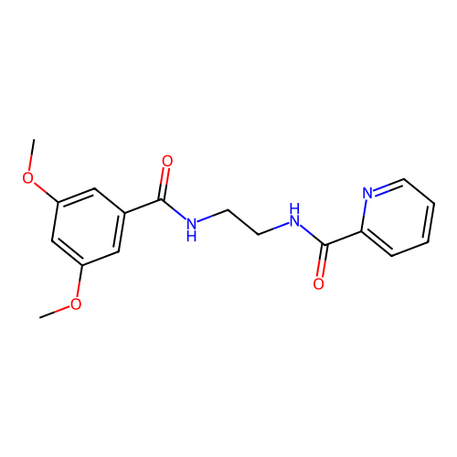 N-[2-[(3,5-dimethoxybenzoyl)amino]ethyl]pyridine-2-carboxamide structure