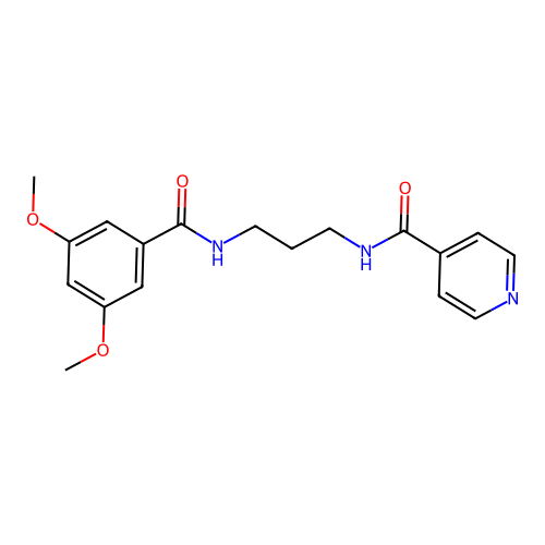 N-[3-[(3,5-dimethoxybenzoyl)amino]propyl]pyridine-4-carboxamide structure