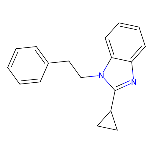 2-Cyclopropyl-1-phenethyl-1H-benzoimidazole structure