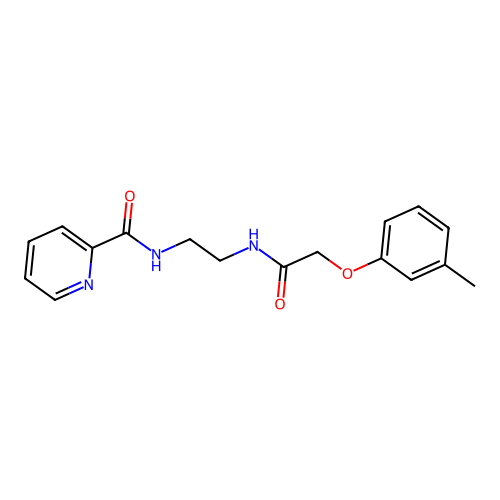 N-[2-[[2-(3-methylphenoxy)acetyl]amino]ethyl]pyridine-2-carboxamide structure