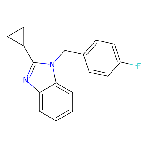 2-cyclopropyl-1-(4-fluorobenzyl)-1H-benzimidazole structure