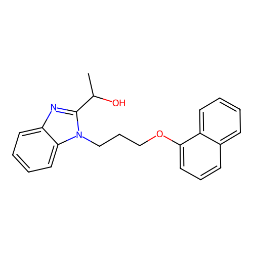 1-{1-[3-(naphthalen-1-yloxy)propyl]-1H-1,3-benzodiazol-2-yl}ethan-1-ol structure