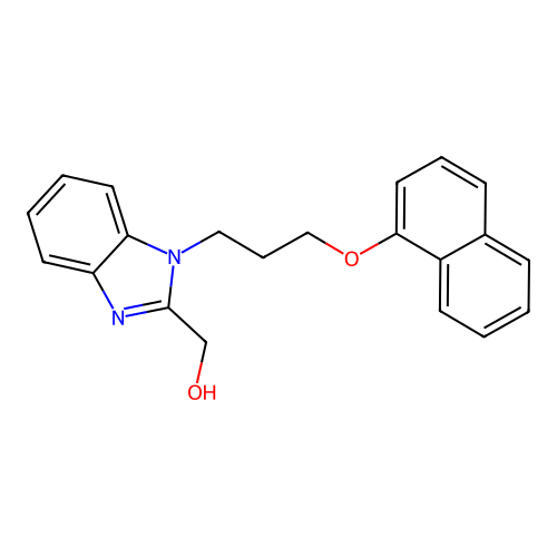 (1-(3-(naphthalen-1-yloxy)propyl)-1H-benzo[d]imidazol-2-yl)methanol structure