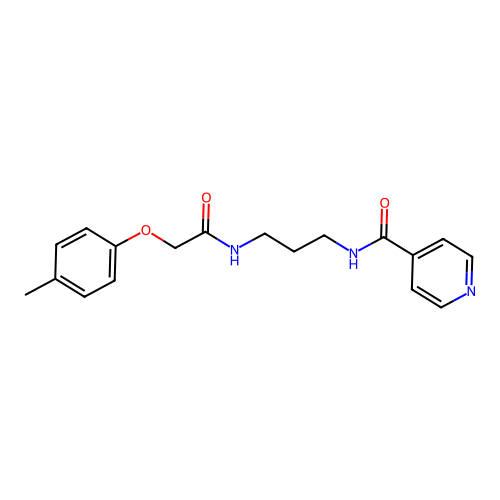 N-[3-(2-p-Tolyloxy-acetylamino)-propyl]-isonicotinamide structure