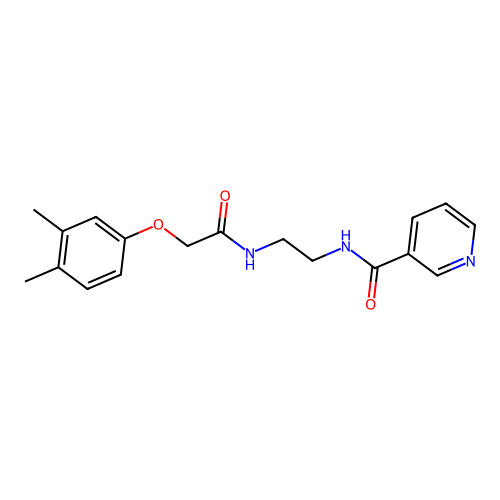 N-(2-{[2-(3,4-dimethylphenoxy)acetyl]amino}ethyl)nicotinamide structure