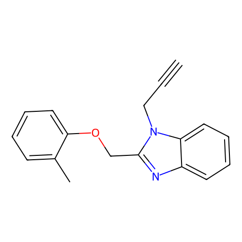 1H-1,3-Benzimidazole, 2-[(2-methylphenoxy)methyl]-1-(2-propynyl)- structure