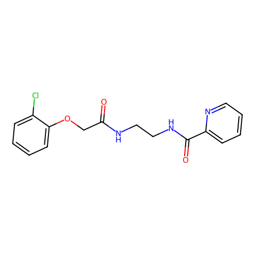 N-[2-[[2-(2-chlorophenoxy)acetyl]amino]ethyl]pyridine-2-carboxamide structure