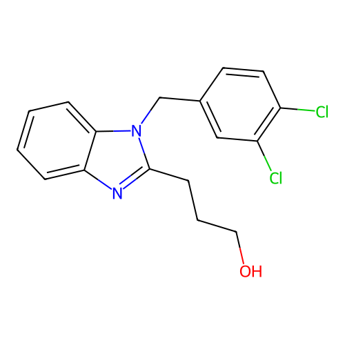 3-{1-[(3,4-Dichlorophenyl)methyl]benzimidazol-2-yl}propan-1-ol structure