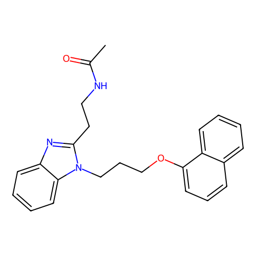 N-(2-{1-[3-(naphthalen-1-yloxy)propyl]-1H-1,3-benzodiazol-2-yl}ethyl)acetamide structure