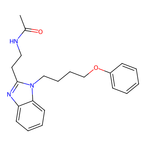 N-{2-[1-(4-phenoxybutyl)-1H-benzimidazol-2-yl]ethyl}acetamide structure