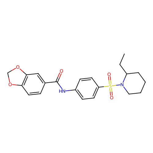N-[4-(2-ethylpiperidin-1-yl)sulfonylphenyl]-1,3-benzodioxole-5-carboxamide structure