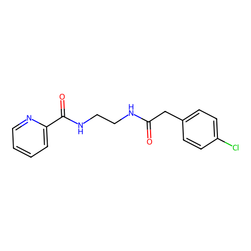 N-[2-[[2-(4-chlorophenyl)acetyl]amino]ethyl]pyridine-2-carboxamide structure
