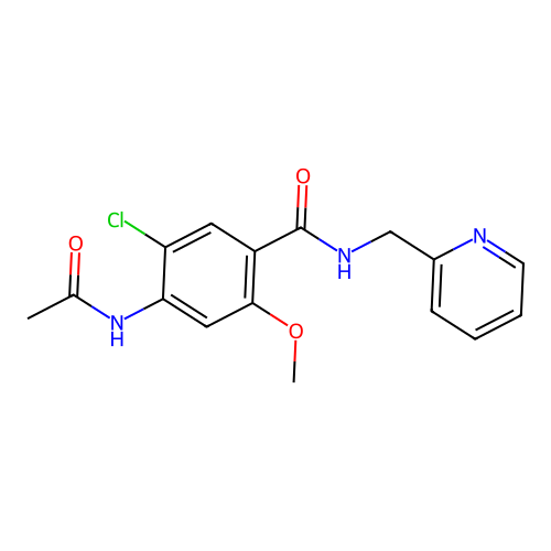 4-acetamido-5-chloro-2-methoxy-N-(pyridin-2-ylmethyl)benzamide structure