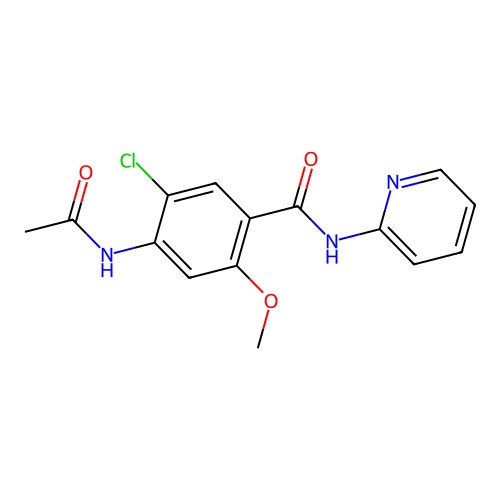 4-acetamido-5-chloro-2-methoxy-N-pyridin-2-ylbenzamide structure