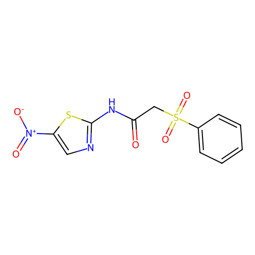 2-Benzenesulfonyl-N-(5-nitro-thiazol-2-yl)-acetamide structure