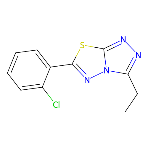 6-(2-Chlorophenyl)-3-ethyl[1,2,4]triazolo[3,4-b][1,3,4]thiadiazole structure