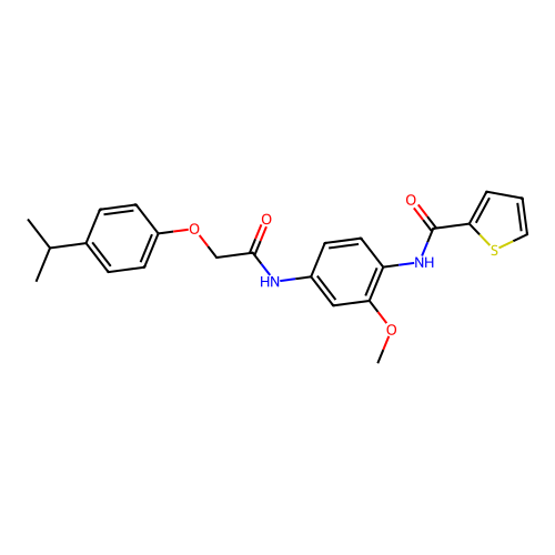 N-(4-{[(4-isopropylphenoxy)acetyl]amino}-2-methoxyphenyl)-2-thiophenecarboxamide structure