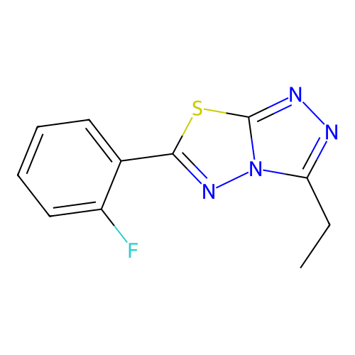 3-Ethyl-6-(2-fluorophenyl)[1,2,4]triazolo[3,4-b][1,3,4]thiadiazole structure