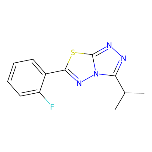 6-(2-Fluorophenyl)-3-propan-2-yl-[1,2,4]triazolo[3,4-b][1,3,4]thiadiazole structure