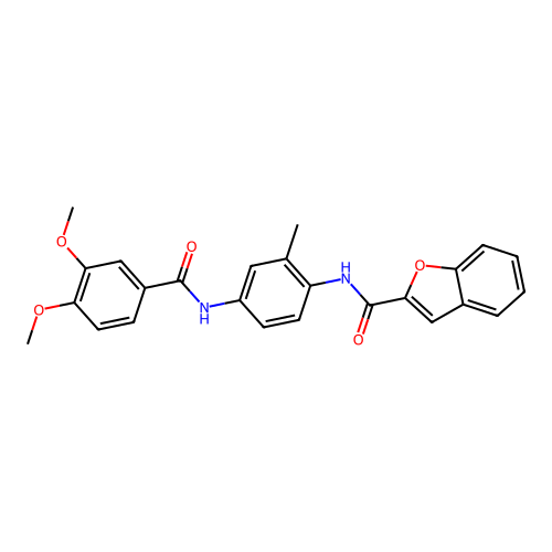 N-[4-[(3,4-dimethoxybenzoyl)amino]-2-methylphenyl]-1-benzofuran-2-carboxamide structure
